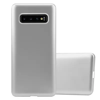 Cadorabo Case, združljiv s Samsungom v kovinskem srebru - zaščitni pokrov, narejen iz fleksibilnega silikona TPU