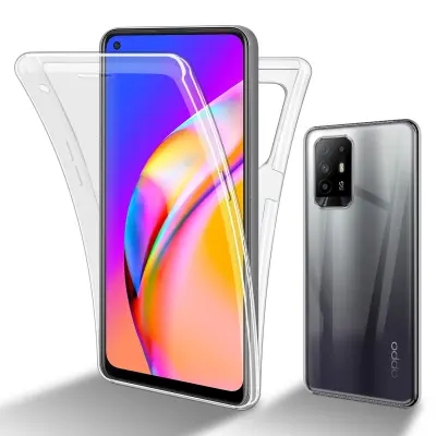 CADORABO združljiv z OPPO v prozorni 360° zaščitni pokrov celotnega telesa - zaščita spredaj in hrbta, vsestranska zaščita z zaščitnim zaslonom