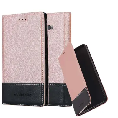 Cadorabo Case, združljiv s Samsungom v rose Gold Black - zaščitni pokrov z magnetnim zapiranjem, stoječo funkcijo in režo za kartico