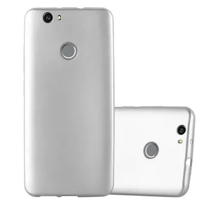 Cadorabo Case, združljiv s Huawei v kovinskem srebru - zaščitni pokrov iz fleksibilnega silikona TPU