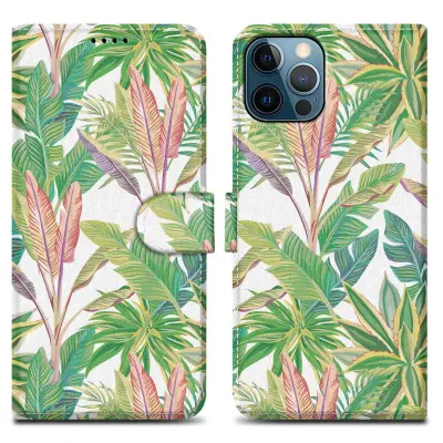 CADORABO Ohišje, združljiv z Apple - Design Green Rainforest št. 8 - Zaščitni pokrov z magnetnim zapiranjem, funkcijo stojala in režo za kartico