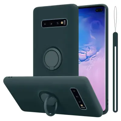 CADORABO Ohišje, združljiv s Samsungom v tekoči zeleni barvi - zaščitni pokrov iz fleksibilnega silikona TPU z obročem