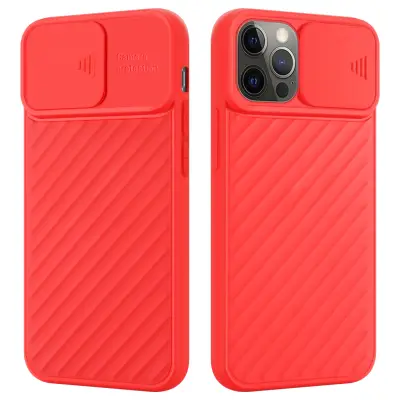 CADORABO Ohišje, združljiv z Apple v Matt Red - Zaščitni pokrov iz fleksibilnega silikona TPU in z zaščito pred kamero