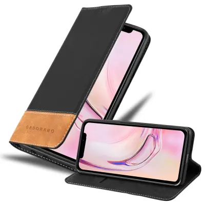 CADORABO Ohišje, združljiv z Apple v črno rjavi barvi - zaščitni pokrov z magnetnim zapiranjem, stoječo funkcijo in režo za kartico