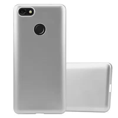 Cadorabo Case, združljiv s Huawei v kovinskem srebru - zaščitni pokrov iz fleksibilnega silikona TPU