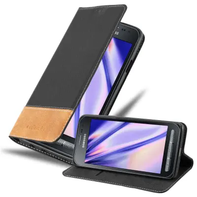 Cadorabo Case, združljiv s Samsungom v črno rjavi barvi - zaščitni pokrov z magnetnim zapiranjem, stoječo funkcijo in režo za kartico