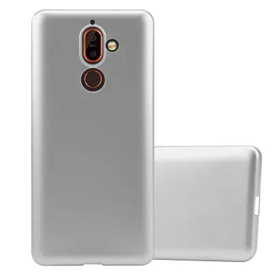 Cadorabo Case, združljiv z Nokia v kovinskem srebru - zaščitni pokrov, narejen iz fleksibilnega silikona TPU