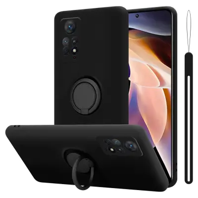 Cadorabo Case, združljiv s Xiaomi v tekoči črni barvi - zaščitni pokrov iz fleksibilnega silikona TPU z obročem