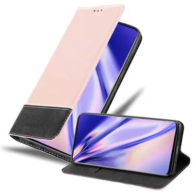 Cadorabo Case, združljiv s Samsungom v rose Gold Black - zaščitni pokrov z magnetnim zapiranjem, stoječo funkcijo in režo za kartico