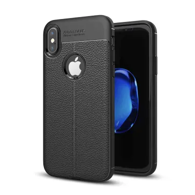 Cadorabo Case, združljiv z Apple v Deep Black - Zaščitni pokrov iz silikona TPU z plemenito imitacijo usnja