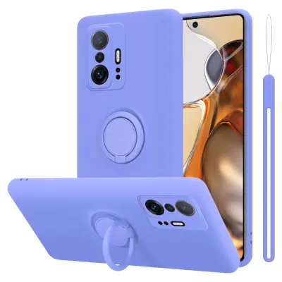 CADORABO Ohišje, združljiv s Xiaomi v tekoči svetlobi vijolični - zaščitni pokrov iz fleksibilnega silikona TPU z obročem
