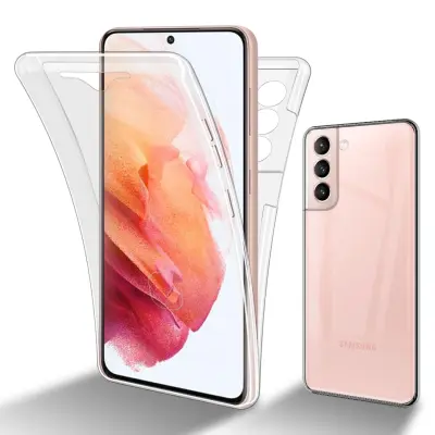 CADORABO Samsung v prozorni - 360 -° zaščitni pokrov celotnega telesa - zaščita pred sprednjim in hrbtom, vsestransko zaščito z zaščitnikom zaslona