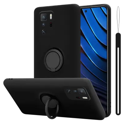Cadorabo Case, združljiv s Xiaomi v tekoči črni barvi - zaščitni pokrov iz fleksibilnega silikona TPU z obročem