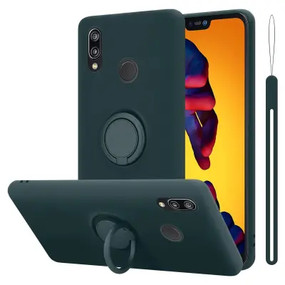 CADORABO Ohišje, združljiv s Huawei v tekoči zeleni barvi - zaščitni pokrov iz fleksibilnega silikona TPU z obročem