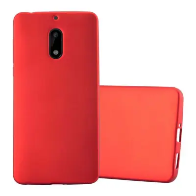 Cadorabo Case, združljiv z Nokia v kovinsko rdeči - zaščitni pokrov, narejen iz fleksibilnega silikona TPU