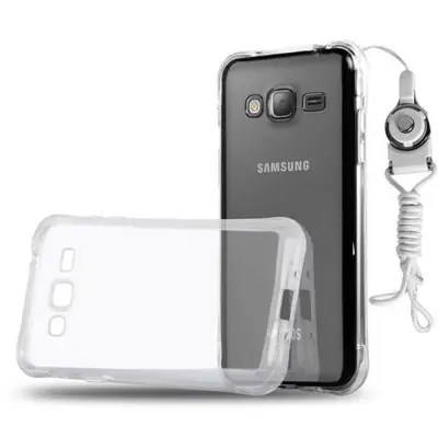 CADORABO Ohišje, združljiv s Samsungom v polnem prozornem - majhnem zaščitnem pokrovu pasu, narejen iz fleksibilnega silikona TPU s pasom