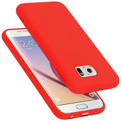 CADORABO Ohišje, združljiv s Samsungom v tekoči rdeči barvi - zaščitni pokrov iz fleksibilnega silikona TPU