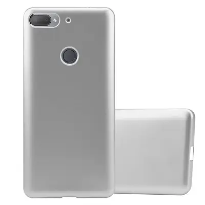 Cadorabo Case, združljiv s HTC v kovinskem srebru - zaščitni pokrov, narejen iz fleksibilnega silikona TPU
