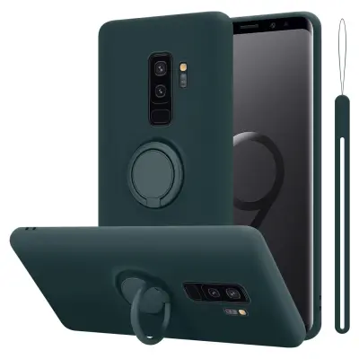 CADORABO Ohišje, združljiv s Samsungom v tekoči zeleni barvi - zaščitni pokrov iz fleksibilnega silikona TPU z obročem