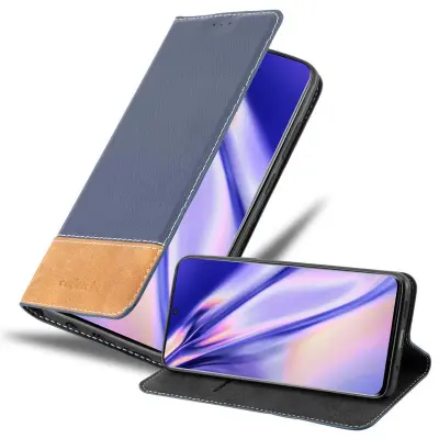 Cadorabo Case, združljiv s Samsungom v temno modro rjavi barvi - zaščitni pokrov z magnetnim zapiranjem, stoječo funkcijo in režo za kartico