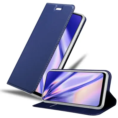 Cadorabo Case, združljiv z OnePlus v elegantno temno modri - zaščitni pokrov z magnetnim zapiranjem, stoječo funkcijo in režo za kartico