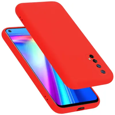CADORABO Ohišje, združljiv z Realme v tekoči rdeči barvi - zaščitni pokrov iz fleksibilnega silikona TPU