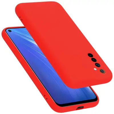 CADORABO Ohišje, združljiv z Realme v tekoči rdeči barvi - zaščitni pokrov iz fleksibilnega silikona TPU