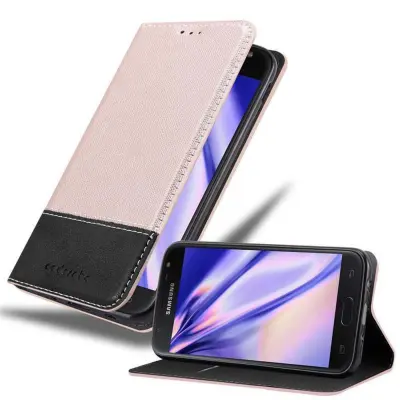 Cadorabo Case, združljiv s Samsungom v rose Gold Black - zaščitni pokrov z magnetnim zapiranjem, stoječo funkcijo in režo za kartico