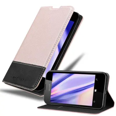 Cadorabo Case, združljiv z Nokia v rose Gold Black - zaščitni pokrov z magnetnim zapiranjem, stoječo funkcijo in režo za kartico