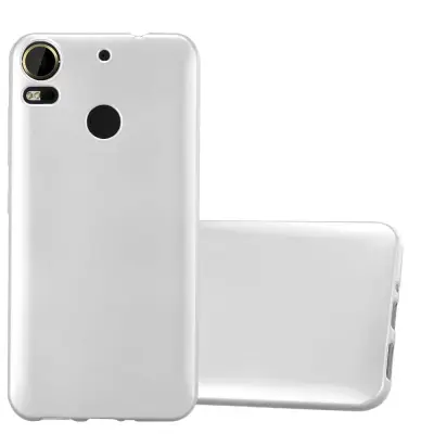 Cadorabo Case, združljiv s HTC v kovinskem srebru - zaščitni pokrov, narejen iz fleksibilnega silikona TPU