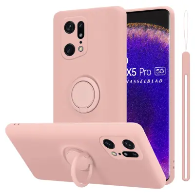Cadorabo Case, združljiv z OPPO v tekoči roza barvi - zaščitni pokrov iz fleksibilnega silikona TPU z obročem
