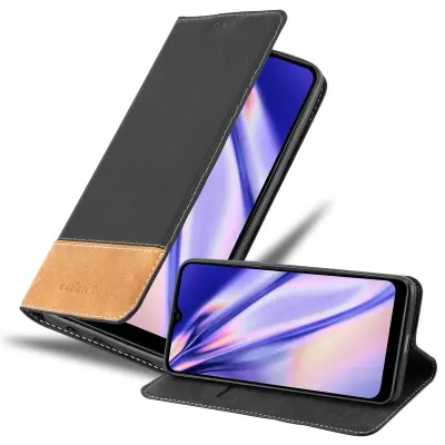 Cadorabo Case, združljiv s Samsungom v črno rjavi barvi - zaščitni pokrov z magnetnim zapiranjem, stoječo funkcijo in režo za kartico