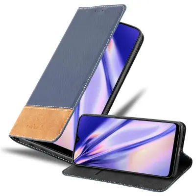Cadorabo Case, združljiv s Samsungom v temno modro rjavi barvi - zaščitni pokrov z magnetnim zapiranjem, stoječo funkcijo in režo za kartico