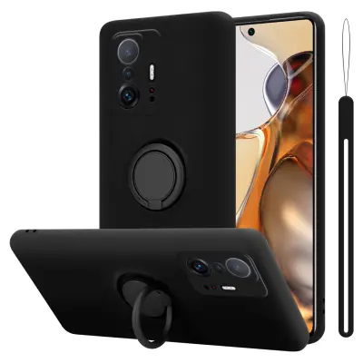 Cadorabo Case, združljiv s Xiaomi v tekoči črni barvi - zaščitni pokrov iz fleksibilnega silikona TPU z obročem