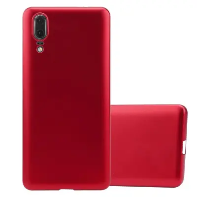 Cadorabo Case, združljiv s Huawei v kovinsko rdeči - zaščitni pokrov iz fleksibilnega silikona TPU