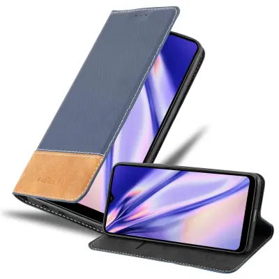 Cadorabo Case, združljiv s Samsungom v temno modro rjavi barvi - zaščitni pokrov z magnetnim zapiranjem, stoječo funkcijo in režo za kartico