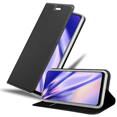 Primer Cadorabo, združljiv z OPPO v elegantnem črnem - zaščitnem pokrovu z magnetnim zapiranjem, stoječo funkcijo in režo za kartico