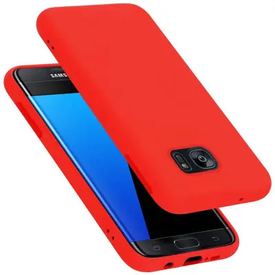 CADORABO Ohišje, združljiv s Samsungom v tekoči rdeči barvi - zaščitni pokrov iz fleksibilnega silikona TPU