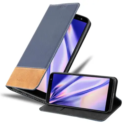 Cadorabo Case, združljiv s Samsungom v temno modro rjavi barvi - zaščitni pokrov z magnetnim zapiranjem, stoječo funkcijo in režo za kartico