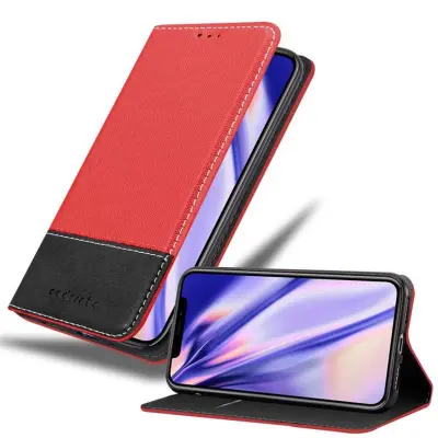 CADORABO Ohišje, združljiv z Apple v rdeči črni barvi - zaščitni pokrov z magnetnim zapiranjem, stoječo funkcijo in režo za kartico