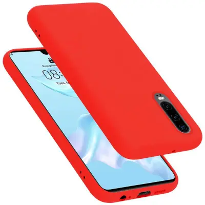 CADORABO Ohišje, združljiv s Huawei v tekoči rdeči barvi - zaščitni pokrov iz fleksibilnega silikona TPU
