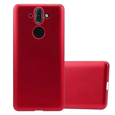 Cadorabo Case, združljiv z Nokia v kovinsko rdeči - zaščitni pokrov, narejen iz fleksibilnega silikona TPU