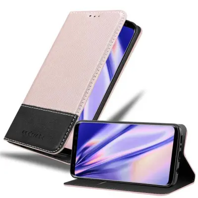 Cadorabo Case, združljiv s Samsungom v rose Gold Black - zaščitni pokrov z magnetnim zapiranjem, stoječo funkcijo in režo za kartico