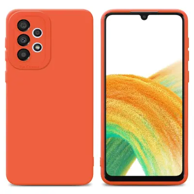 CADORABO Ohišje, združljiv s Samsungom v tekočini Orange - Zaščitni pokrov iz fleksibilnega silikona TPU