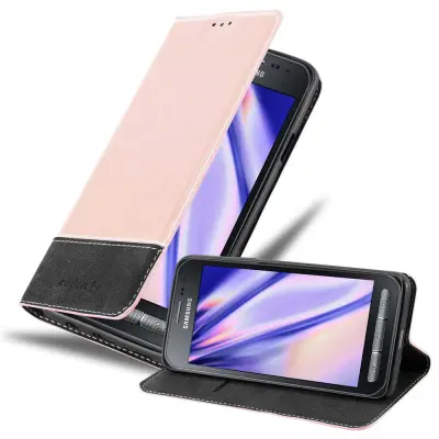 Cadorabo Case, združljiv s Samsungom v rose Gold Black - zaščitni pokrov z magnetnim zapiranjem, stoječo funkcijo in režo za kartico