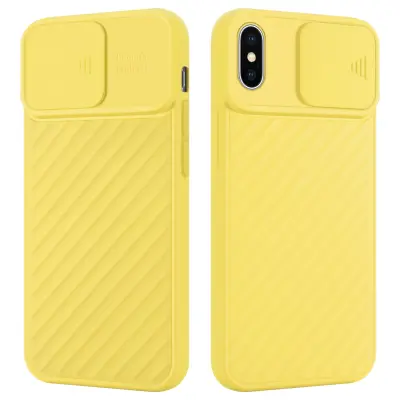 CADORABO Ohišje, združljiv z Apple v Matt Yellow - Zaščitni pokrov iz fleksibilnega silikona TPU in z zaščito pred kamero