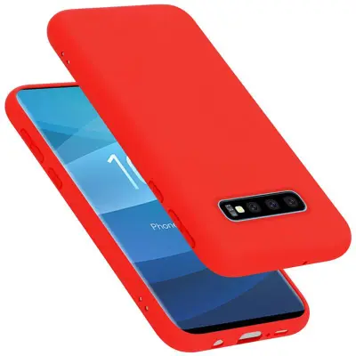 CADORABO Ohišje, združljiv s Samsungom v tekoči rdeči barvi - zaščitni pokrov iz fleksibilnega silikona TPU