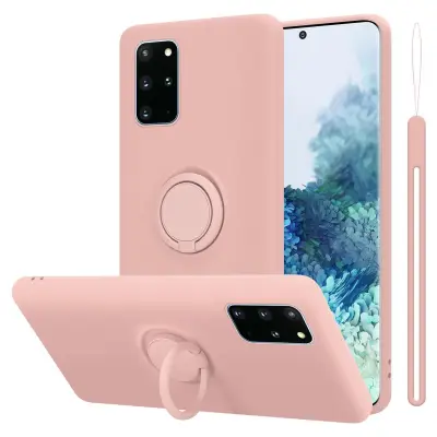 CADORABO Ohišje, združljiv s Samsungom v tekoči roza barvi - zaščitni pokrov iz fleksibilnega silikona TPU z obročem