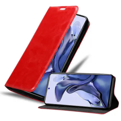 Cadorabo Case, združljiv z Xiaomi v Apple Red - Zaščitni pokrov z magnetnim zapiranjem, stoječo funkcijo in režo za kartico