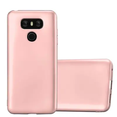 Cadorabo Case, združljiv z LG v kovinskem rosă ‰ Gold - zaščitni pokrov iz fleksibilnega silikona TPU